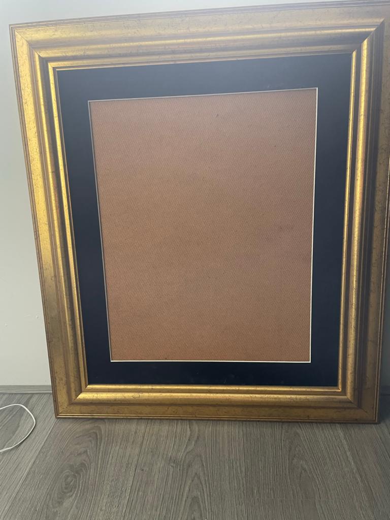 Gouden houten fotolijst 65x75 cm, uitsnede 50x60 cm, Ophalen, Gebruikt