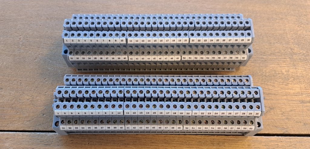 Connectwell dubbele rijgklem 4mm2 400V 32A (2x30 st), Gebruikt, Onbekend, Ophalen of Verzenden, Connectwell