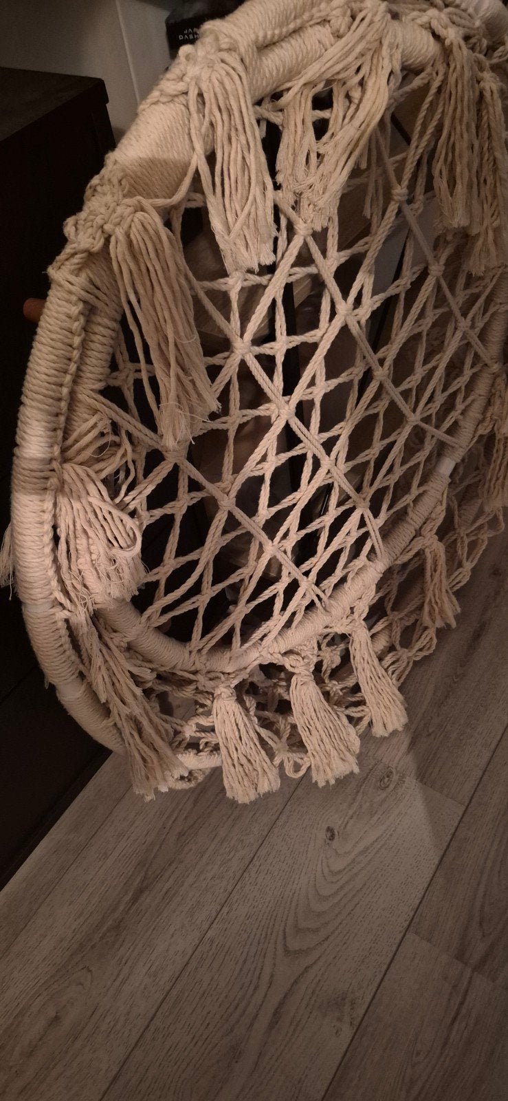 Macramé hangstoel met plafondbevestiging, Ophalen, Gebruikt, Overige kleuren, Bohemian
