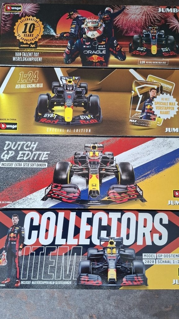 Red Bull Racing - Max Verstappen (Schaalmodellen1:24 Jumbo), Ophalen of Verzenden, Nieuw, Auto, Bburago