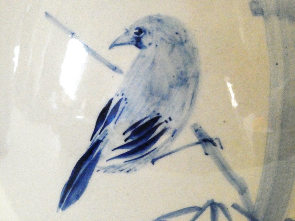 2 Grote Japanse vazen floraal handbeschilderd met vogels, Ophalen of Verzenden