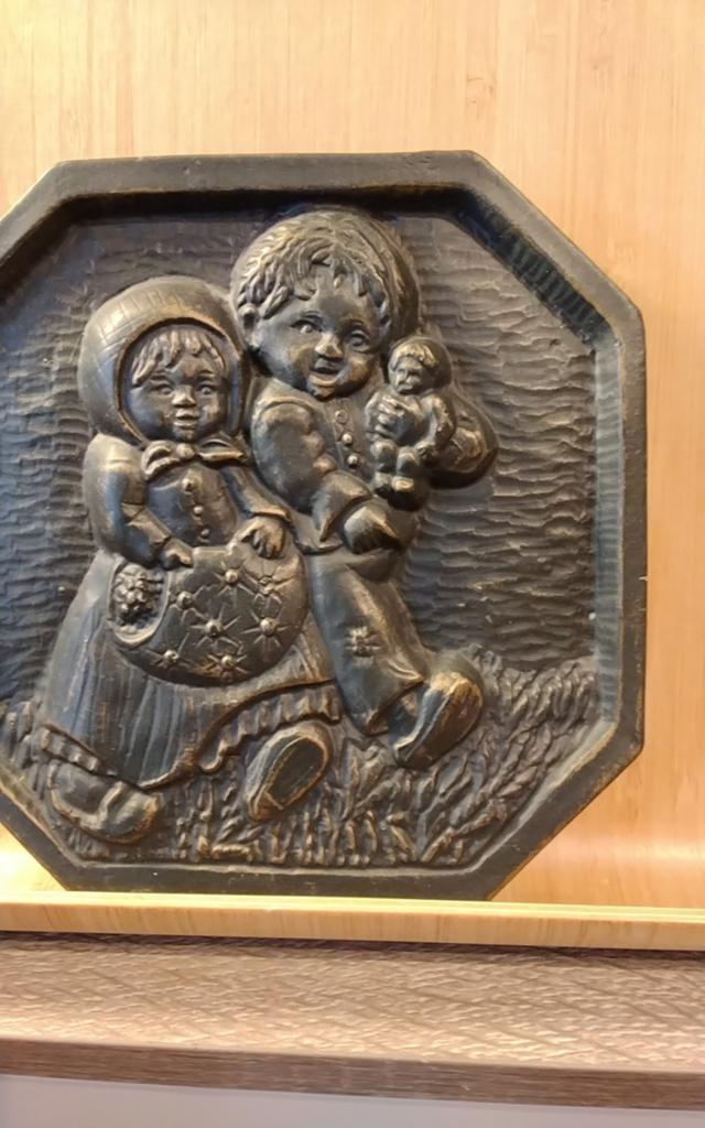 Wanddecoratie/ reliëfschilderijtje van de jaren 50, Ophalen of Verzenden