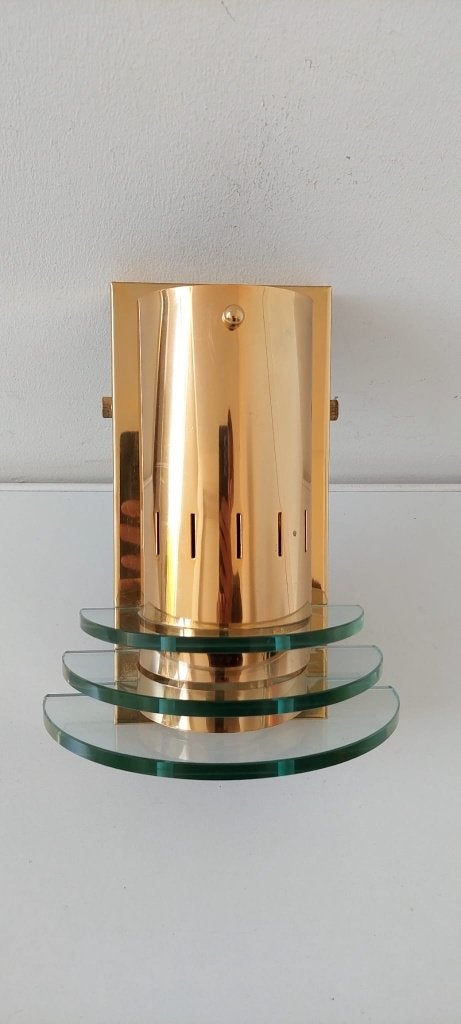 Vintage Leuchten lamp Wandlamp 80 Memphis Art Deco Messing, Eu, Eu, Overige fittingen, Ophalen of Verzenden