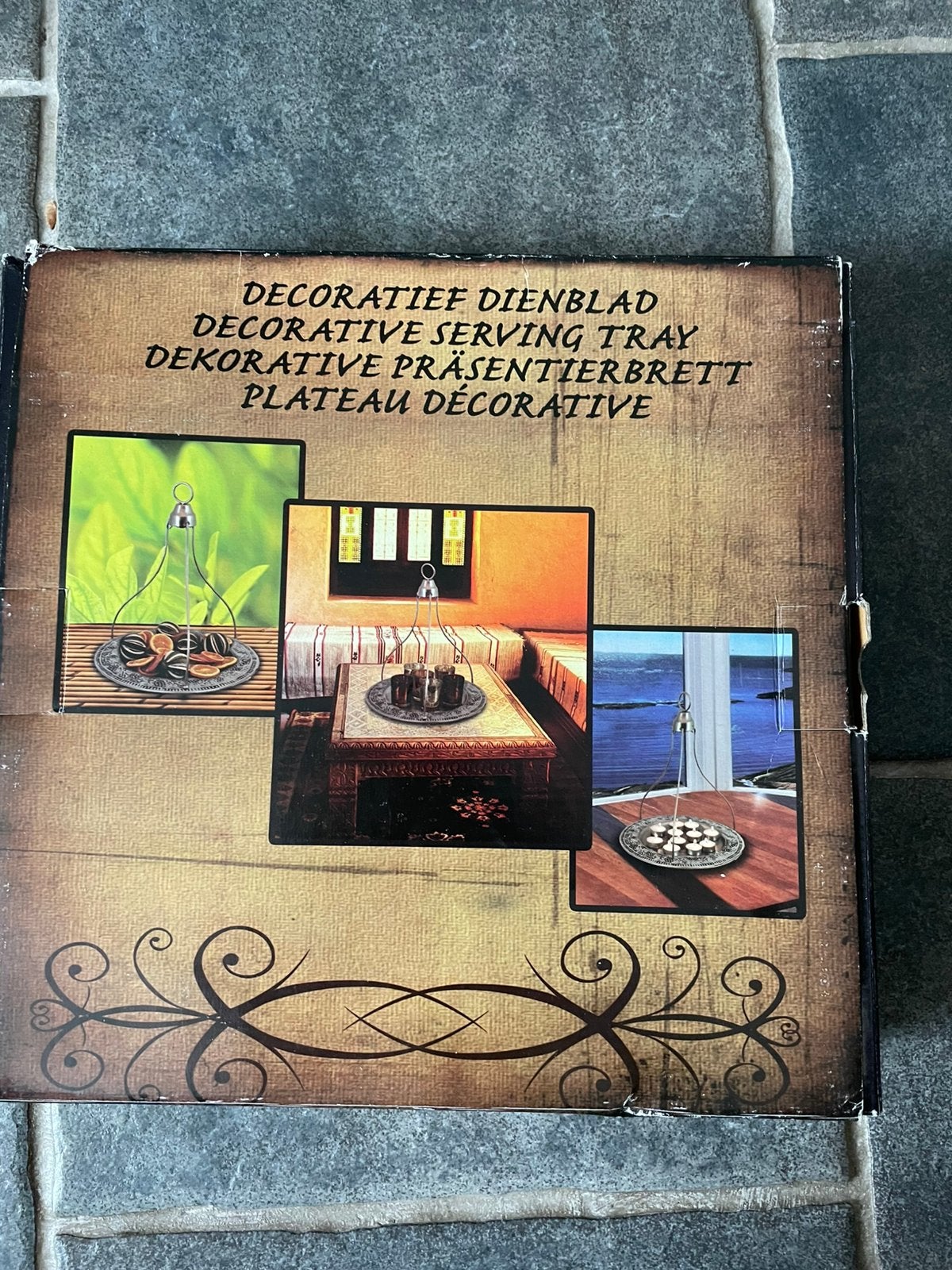 Decoratief dienblad. Nieuw, Huis en Inrichting, Woonaccessoires | Dienbladen, Ophalen, Nieuw, Rond, Metaal