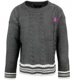 Maat 104 Grijze gebreide US Polo Assn. trui NIEUW (10630), Kinderen en Baby's, US Polo Assn., Meisje, Trui of Vest, Nieuw