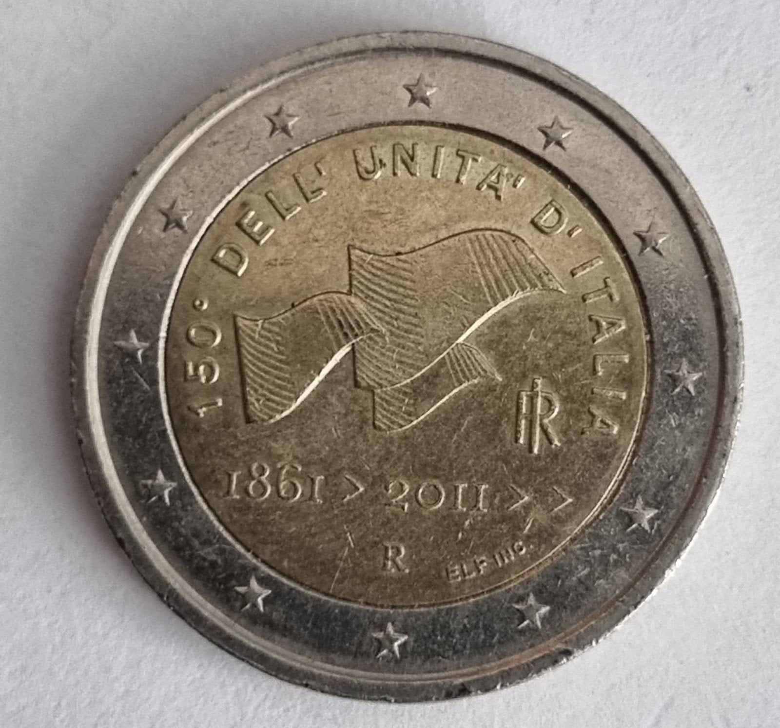 2 Euro Italië 2011 - 150 jaar eenheid van Italië, Verzenden, Italië, 2 euro, Losse munt