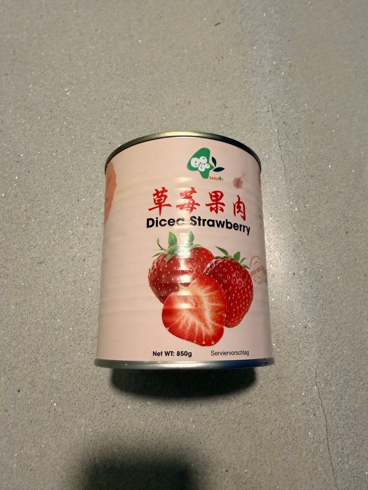 Diced strawberry can, Ophalen of Verzenden