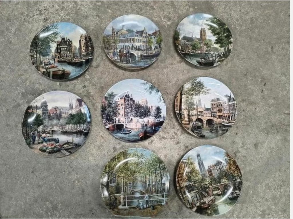 14 x Royal Mosa o.a. borden Koos van Loon grachten Leiden,, Antiek en Kunst, Ophalen