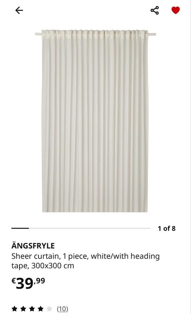 2x Ikea Ängsfryle Gordijnen 300x300 cm - Nieuw in verpakking, Ophalen, Nieuw, 200 cm of meer