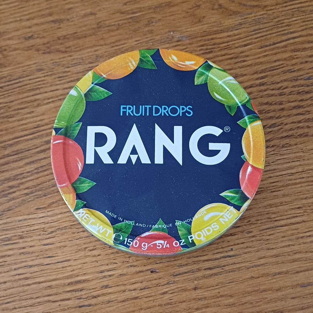 Rang fruit drops blikje, Verzamelen, Blikken, Ophalen of Verzenden, Gebruikt, Overige, Overige merken