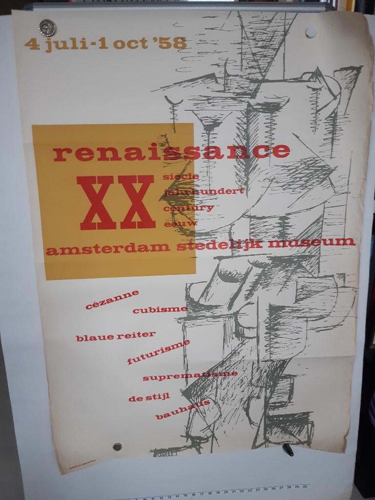 Originele poster Suprematisme Blaue Reiter Stedelijk Museum, Verzenden, A1 t/m A3, Reclame, Rechthoekig Staand
