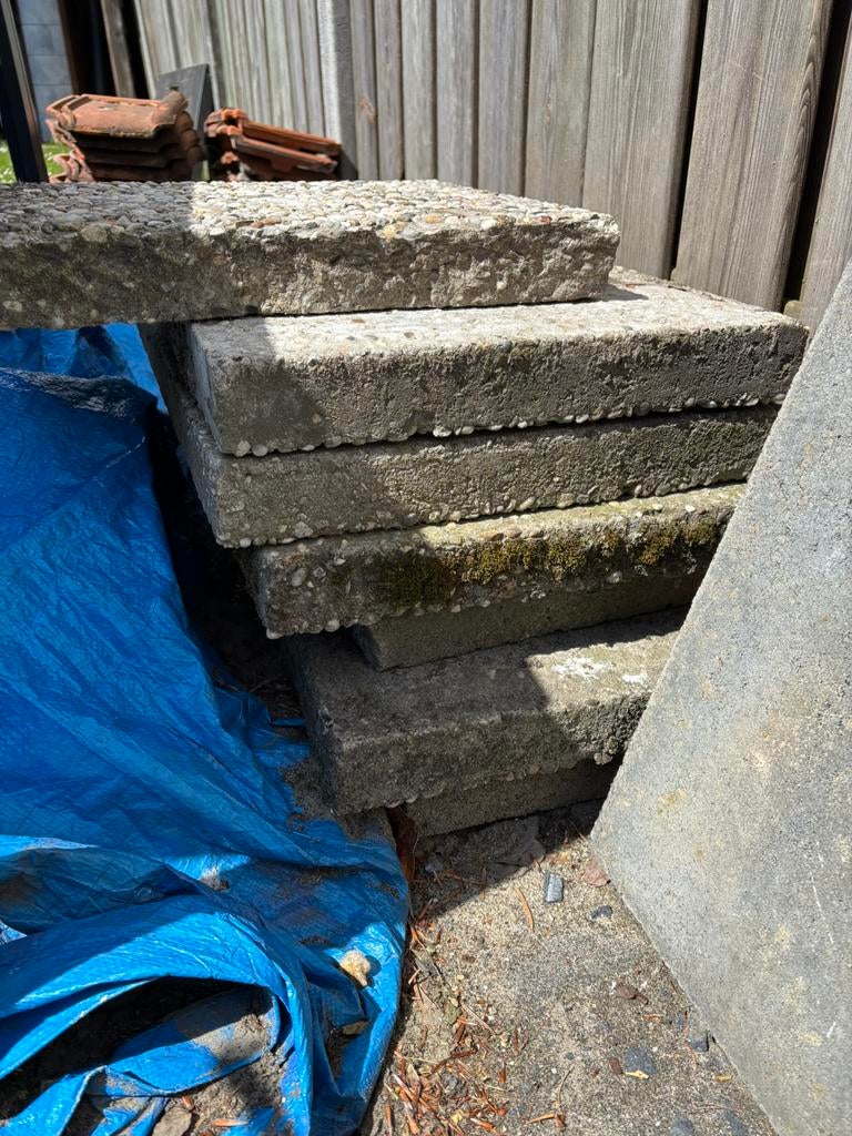 6 Grindtegels GRATIS, Tuin en Terras, Tegels en Klinkers, Ophalen, Gebruikt, Beton, Terrastegels