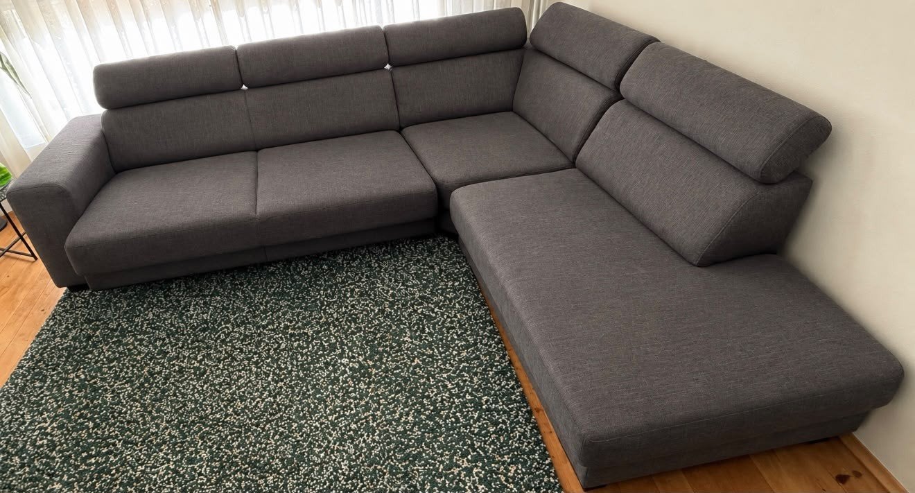 Comfortabele Hoekbank GRATIS - Grijs, in nette staat, Ophalen, Gebruikt, Stof, Modern, Comfortabel