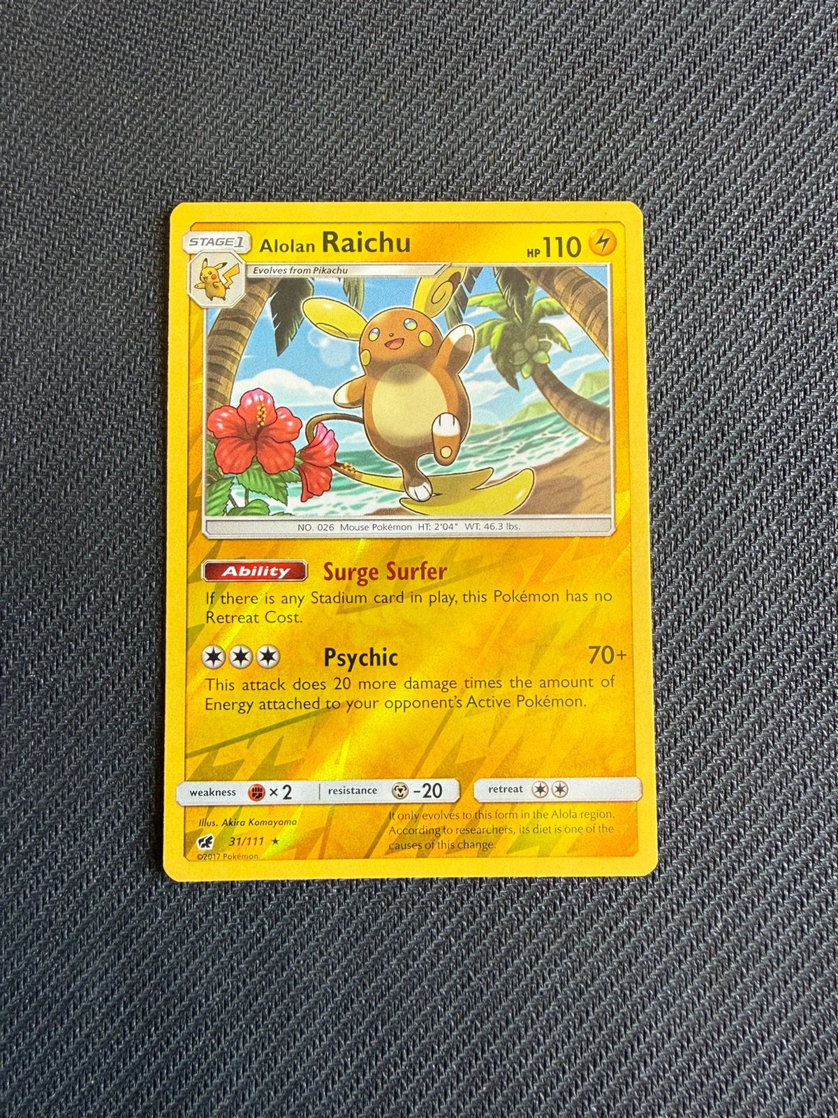 Alolan Raichu 31/111 Reverse Holo Crimson Invasion Pokemon, Ophalen, Nieuw, Losse kaart