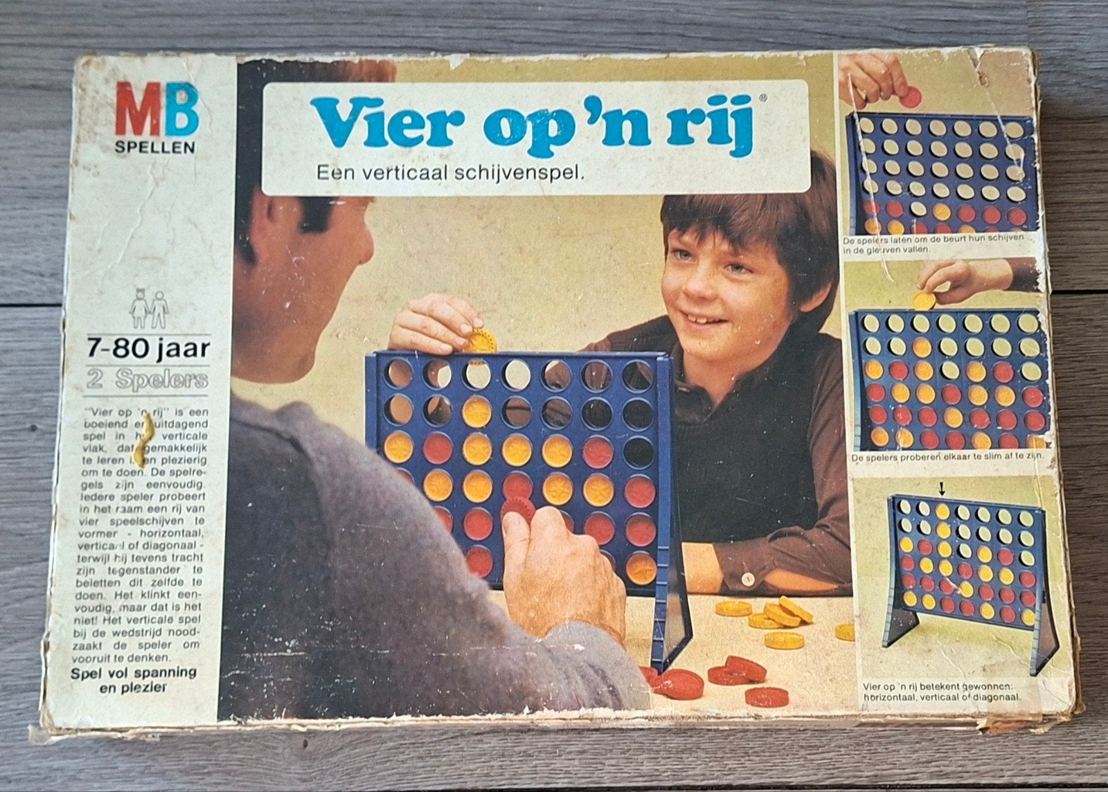 vier op'n rij, Hobby en Vrije tijd, Gezelschapsspellen | Bordspellen, Ophalen of Verzenden, Zo goed als nieuw, MB Spellen