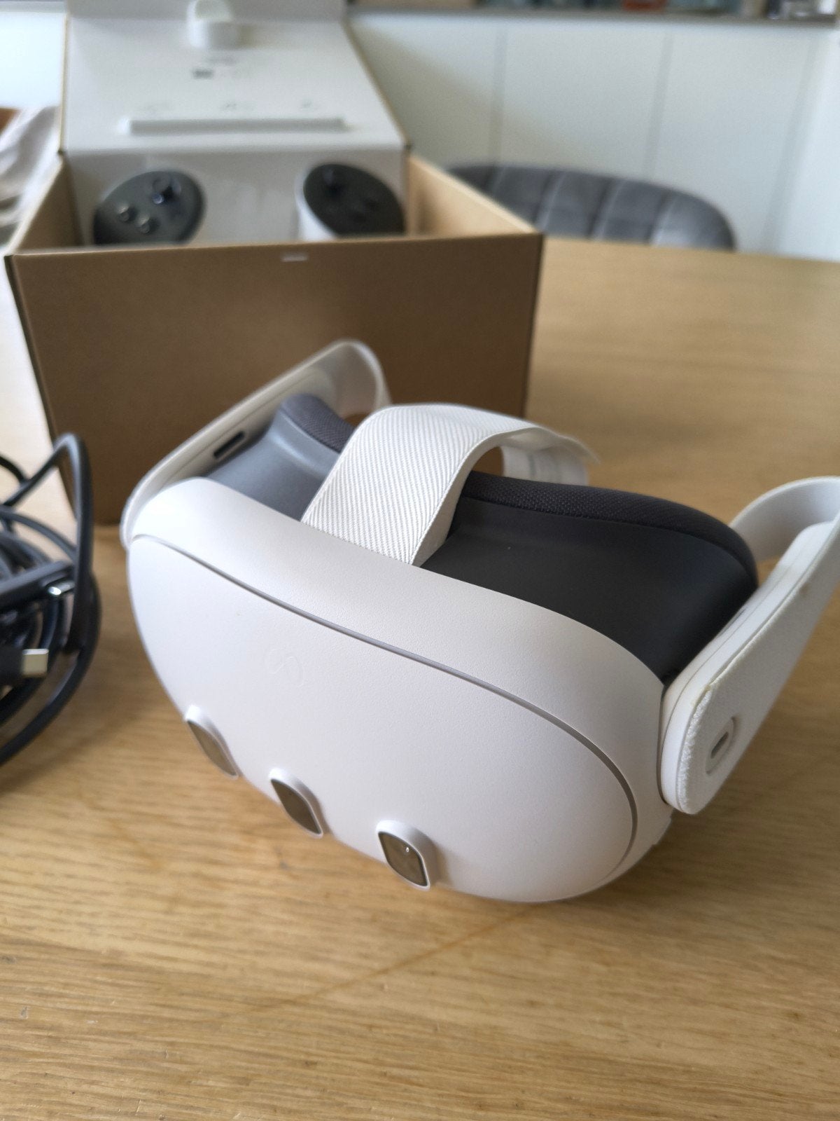 Meta Quest 3 128 GB en officiële Link cable, Spelcomputers en Games, Virtual Reality, Ophalen of Verzenden, Zo goed als nieuw