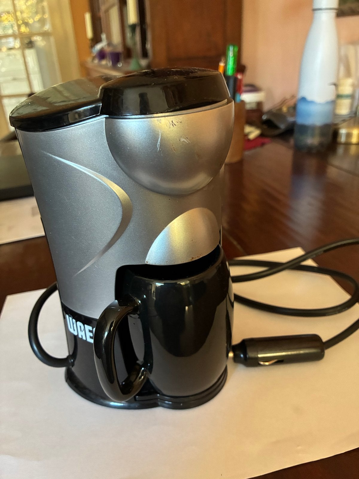 Koffiezetapparaat 12V voor auto/camper met beker, Gebruikt, Overige modellen, Gemalen koffie, Ophalen of Verzenden