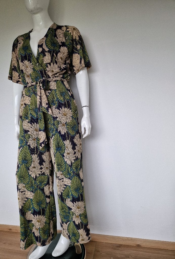 King Louie Zita jumpsuit. Maat XL. Botanische print., Kleding | Dames, Jumpsuits, Nijmegen, Ophalen of Verzenden, Zo goed als nieuw