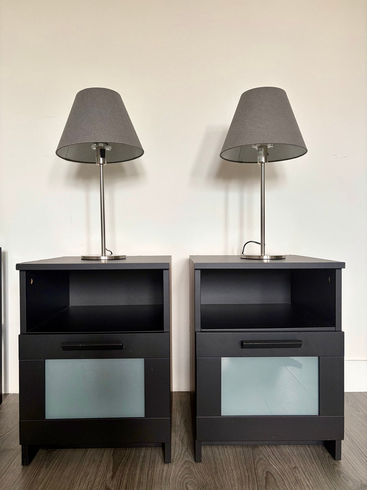 Set van twee IKEA-lampen, Grijs, E14 (klein), IKEA, Zo goed als nieuw