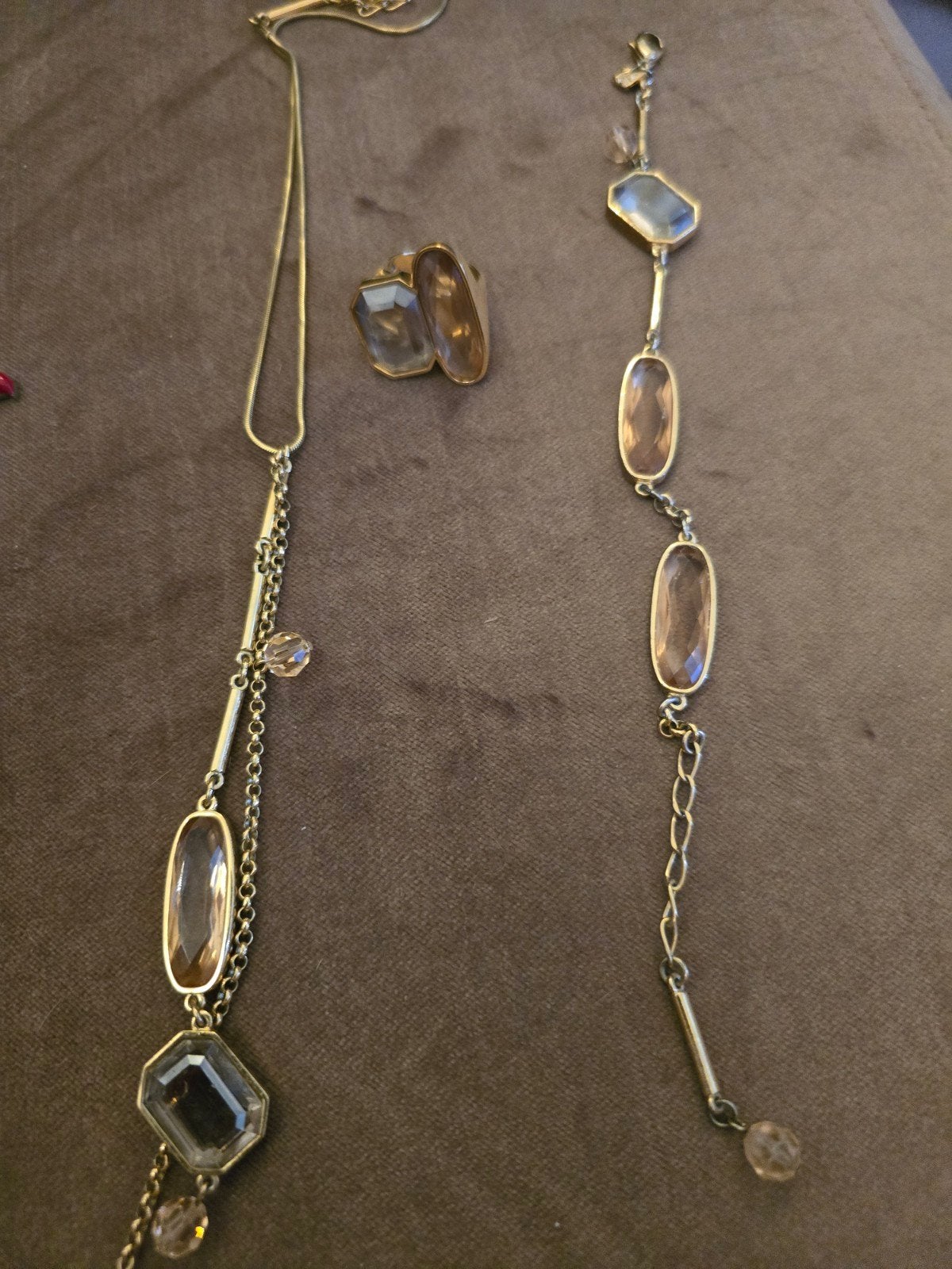 Swarovski Gouden sieradenset met ketting, ring en armband, Sieraden, Tassen en Uiterlijk, Horloges | Dames, Ophalen of Verzenden