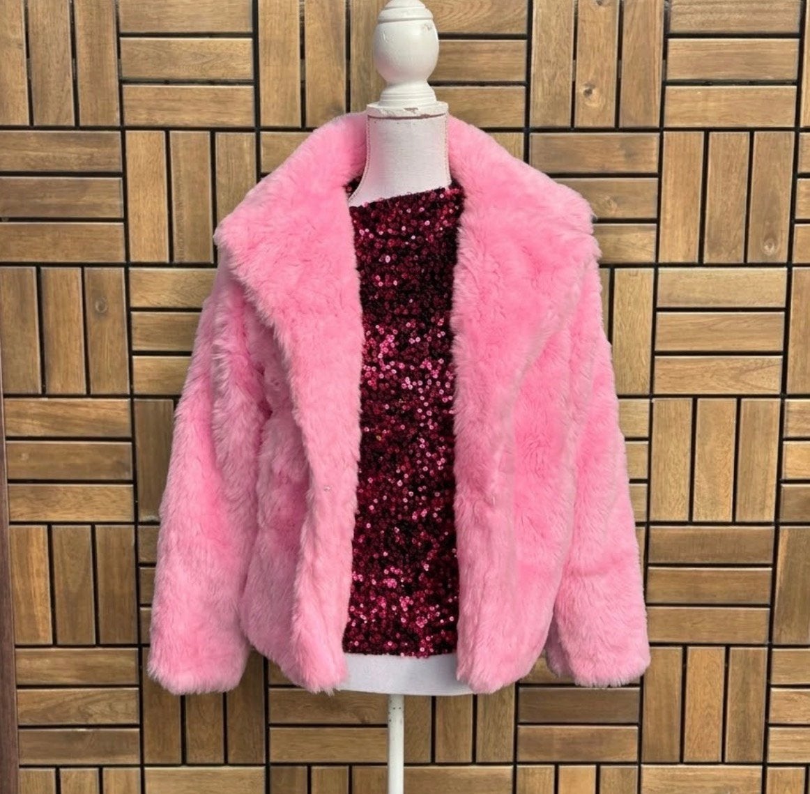 Roze bontjas, maat M en maat L, Ophalen of Verzenden, Gedragen, Maat 38/40 (M), Roze