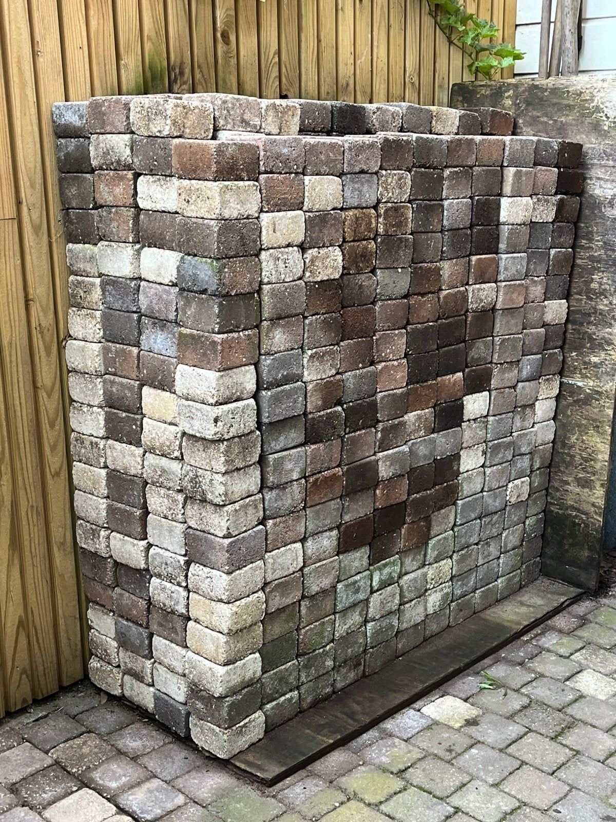 Trommelstenen 10 x 10 x 6 cm, ca. 8 m2 + cirkelranden, Ophalen, Gebruikt, Klinkers, 5 tot 10 m²