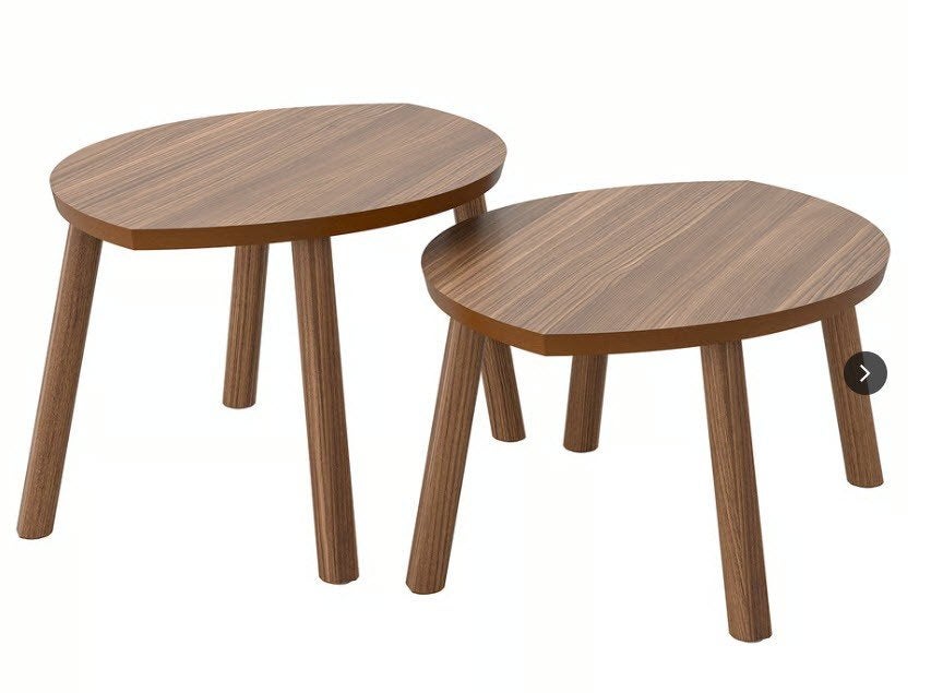 IKEA Stockholm bijzettafels (set van 2 stuks), Huis en Inrichting, Ophalen, Minder dan 45 cm, Rond, 55 tot 75 cm