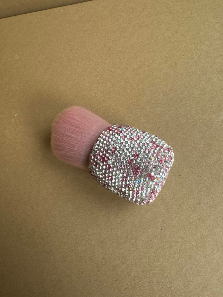 Roze make-up kwast met strass steentjes, Gehele gezicht, Nieuw, Ophalen of Verzenden, Roze