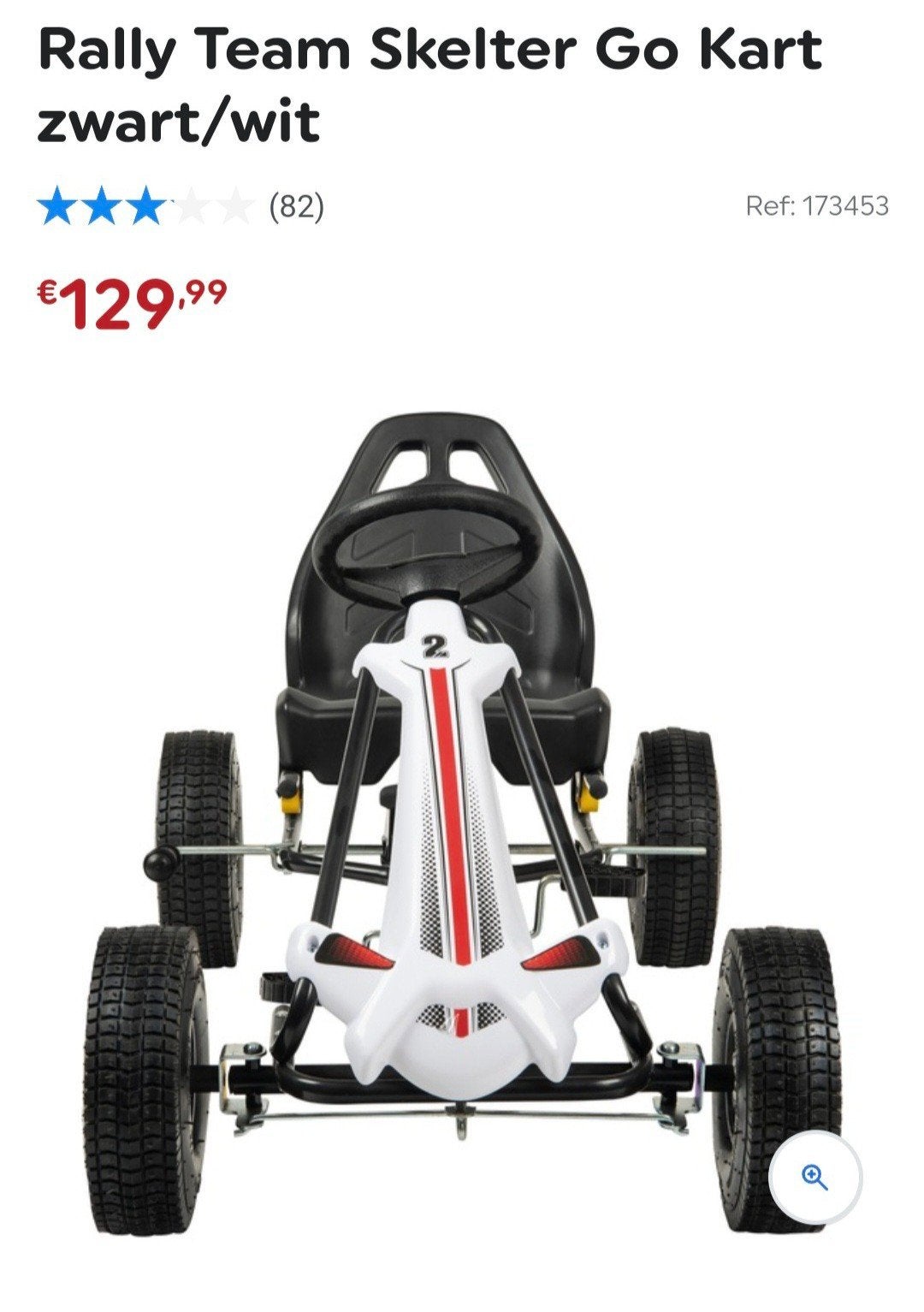 Rally Team Skelter Go Kart zwart/wit - Zo goed als nieuw, Ophalen, Zo goed als nieuw, Berg
