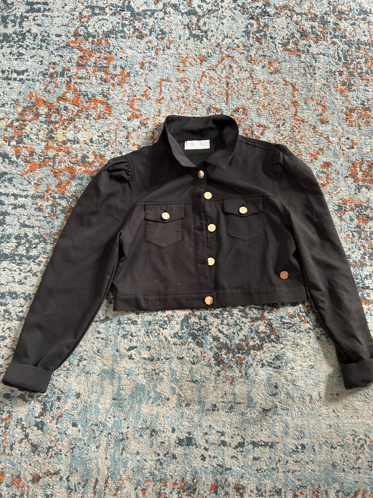 Zwart dames crapped jack met gouden knopen, Ophalen of Verzenden, Gedragen, Maat 46/48 (XL) of groter, Zwart