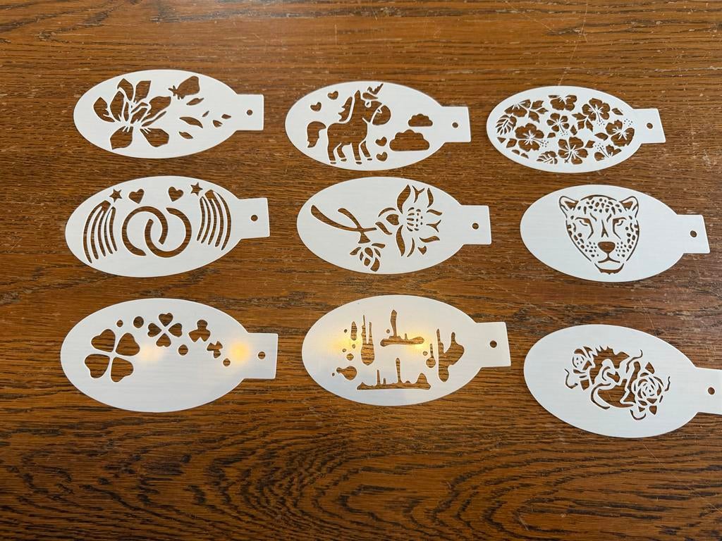 Diverse schmink- en glittertattoo sjablonen set, Dieren, Nieuw, Ophalen of Verzenden, Kunststof