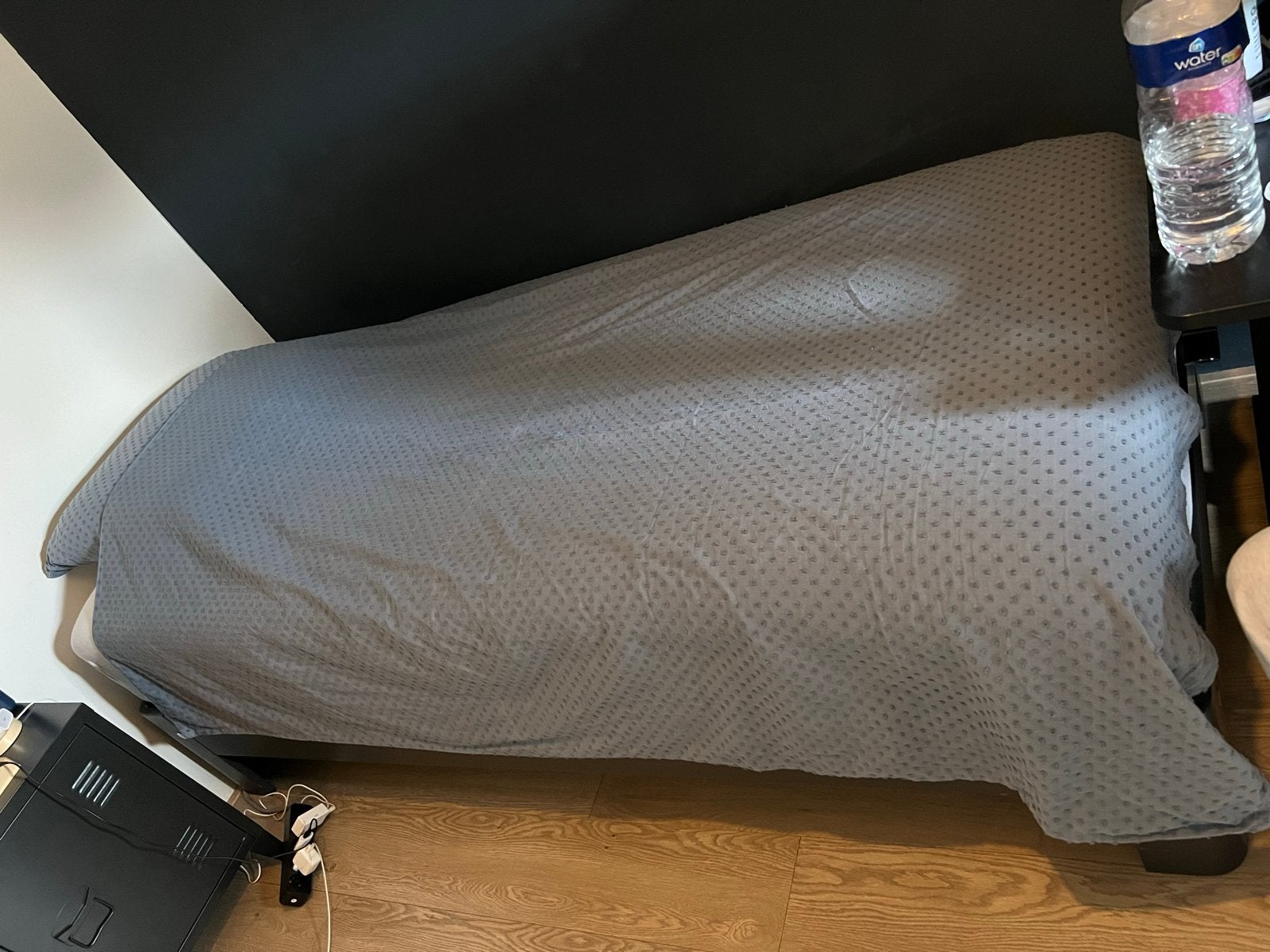 Auping Auronde antraciet met matras en topper, Ophalen, Gebruikt, 90 cm, Eenpersoons