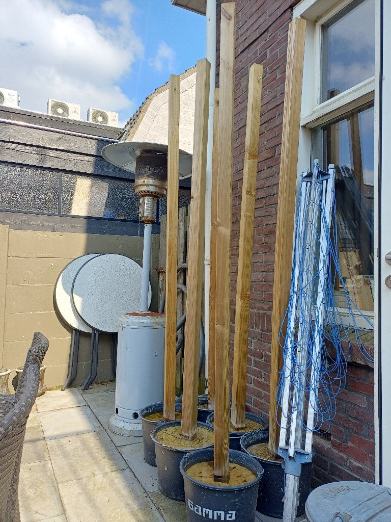 Houten palen voor prikkabel, Tuin en Terras, Buitenverlichting, Ophalen, Gebruikt, Minder dan 50 watt, Overige typen