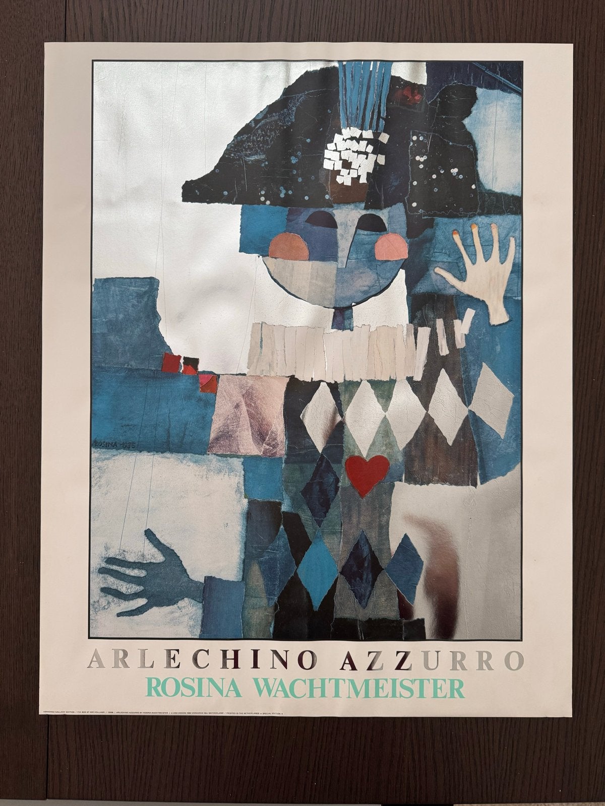 Arlechino Azzurro Rosina Wachtmeister Poster 56x71 cm, Ophalen, A1 t/m A3, Overige onderwerpen, Rechthoekig Staand