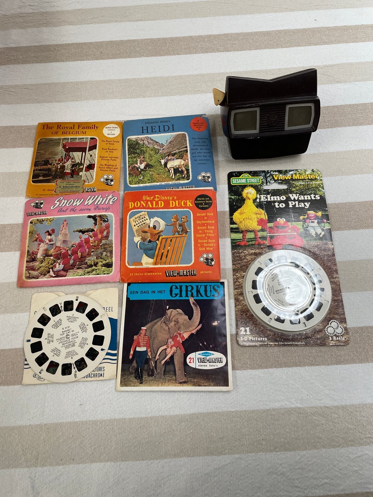 Vintage View-Master met 7 sets schijven, Verzenden, Gebruikt