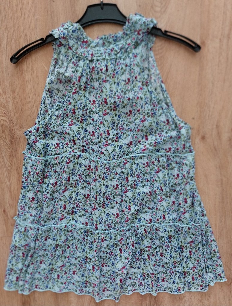 Mouwloze blouse United colors of Benetton mt M, Maat 38/40 (M), Blauw, Ophalen of Verzenden, Zo goed als nieuw