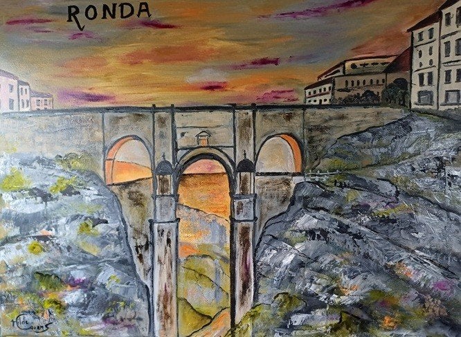 Kunsthandel Gennep - "Wonderful Ronda", Antiek en Kunst, Ophalen of Verzenden, Gesigneerd, Olieverf