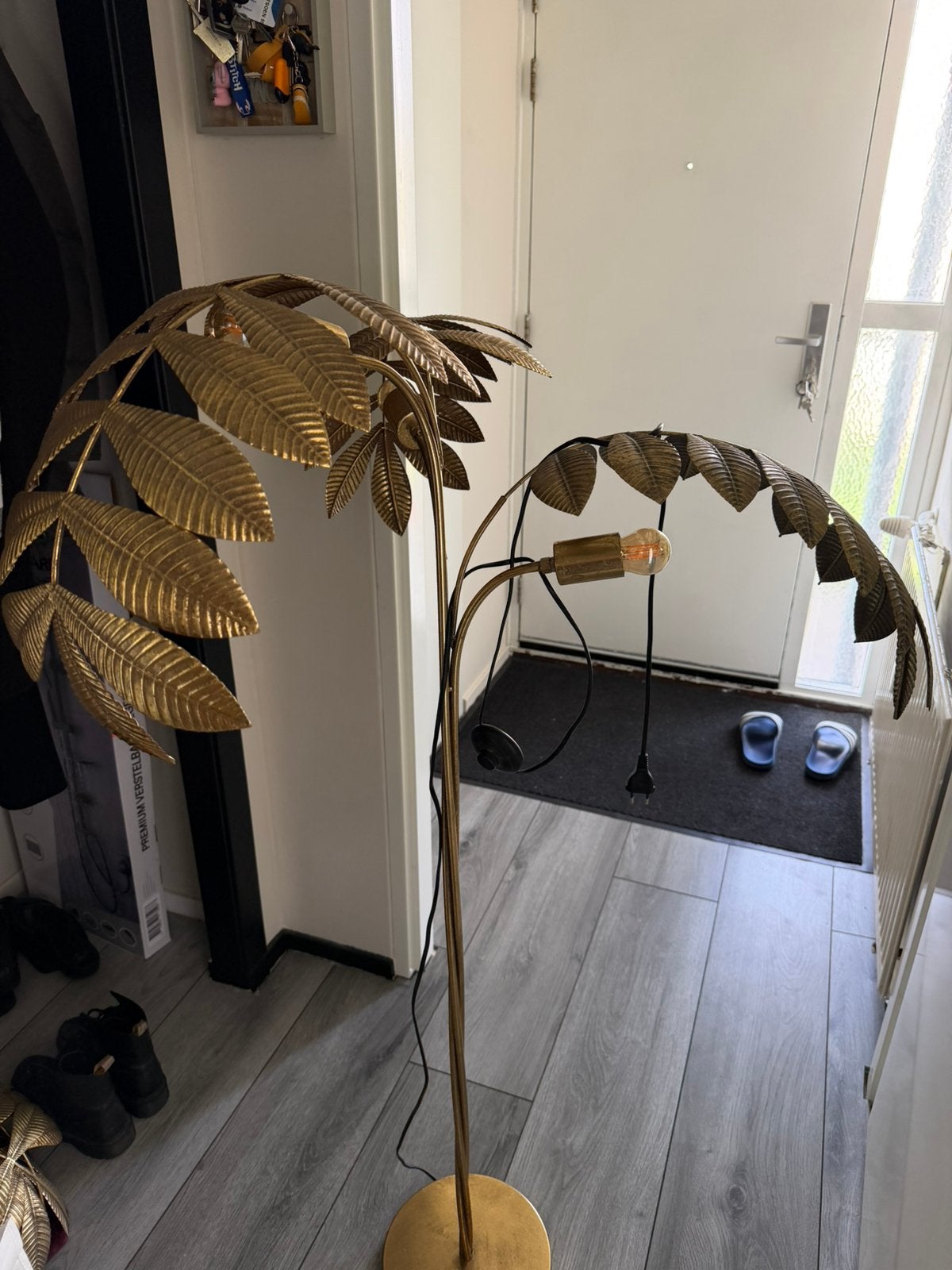 Vloerlamp palmboom, goud, Ophalen, Zo goed als nieuw, 150 tot 200 cm