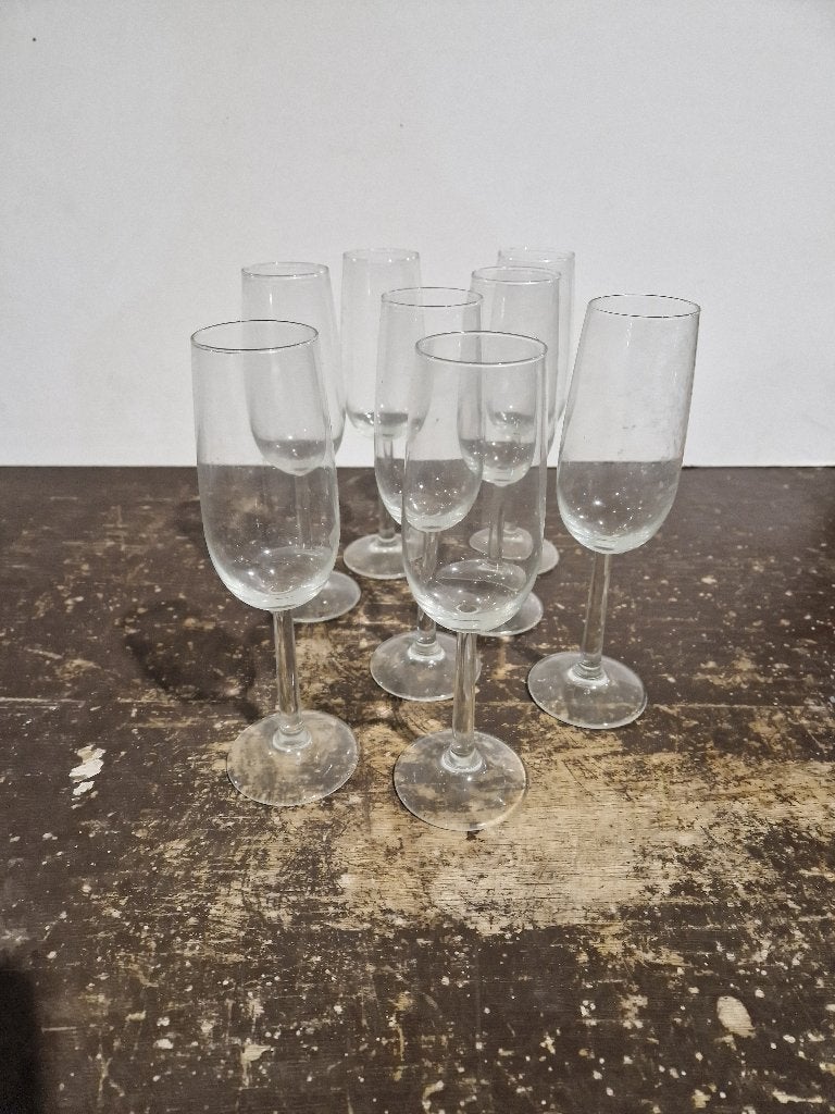 8 stuks champagne glas flute 20cm hoog, Verzamelen, Glas en Borrelglaasjes, Ophalen of Verzenden, Zo goed als nieuw, Overige typen