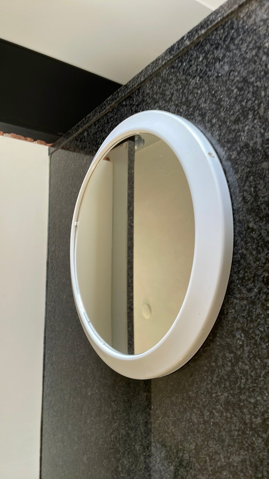 Hangspiegel, Huis en Inrichting, Ophalen, Minder dan 50 cm, Rond, Zo goed als nieuw