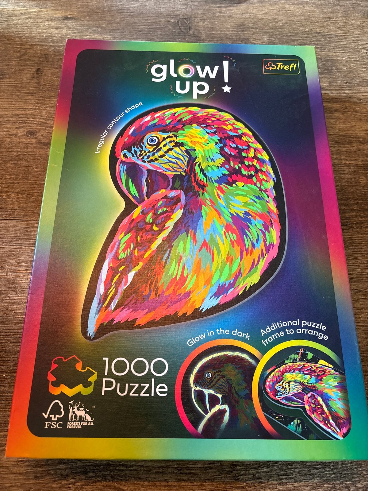 Trefl Glow Up Papegaai Legpuzzel 1000 Stukjes, Ophalen, 500 t/m 1500 stukjes, Zo goed als nieuw, Legpuzzel