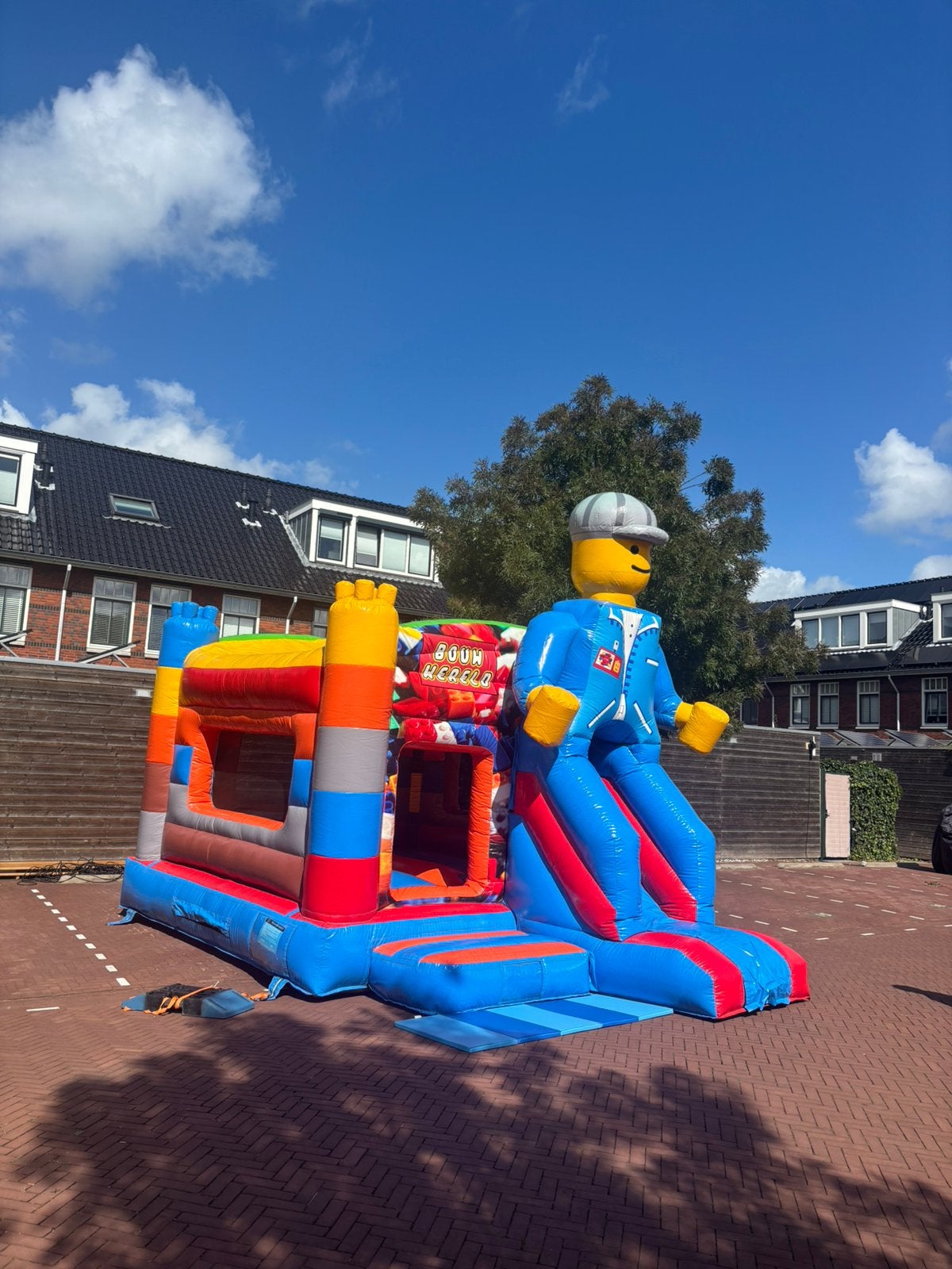 Springkussen bouwwereld tehuur👷🏽, Ophalen of Verzenden, Zo goed als nieuw, Overige
