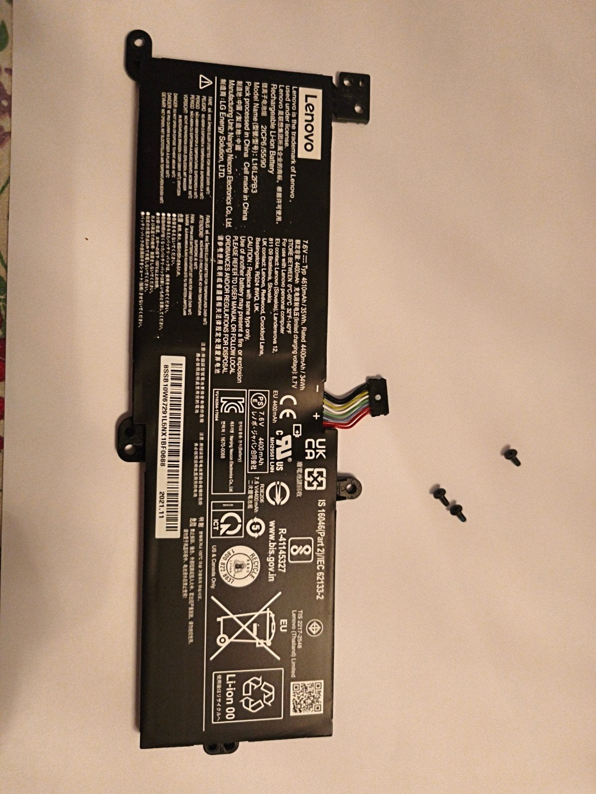 Lenovo Ideapad 3s batterij | accu L16L2PB3, Computers en Software, Harde schijven, Ophalen of Verzenden, Gebruikt, Intern, Laptop