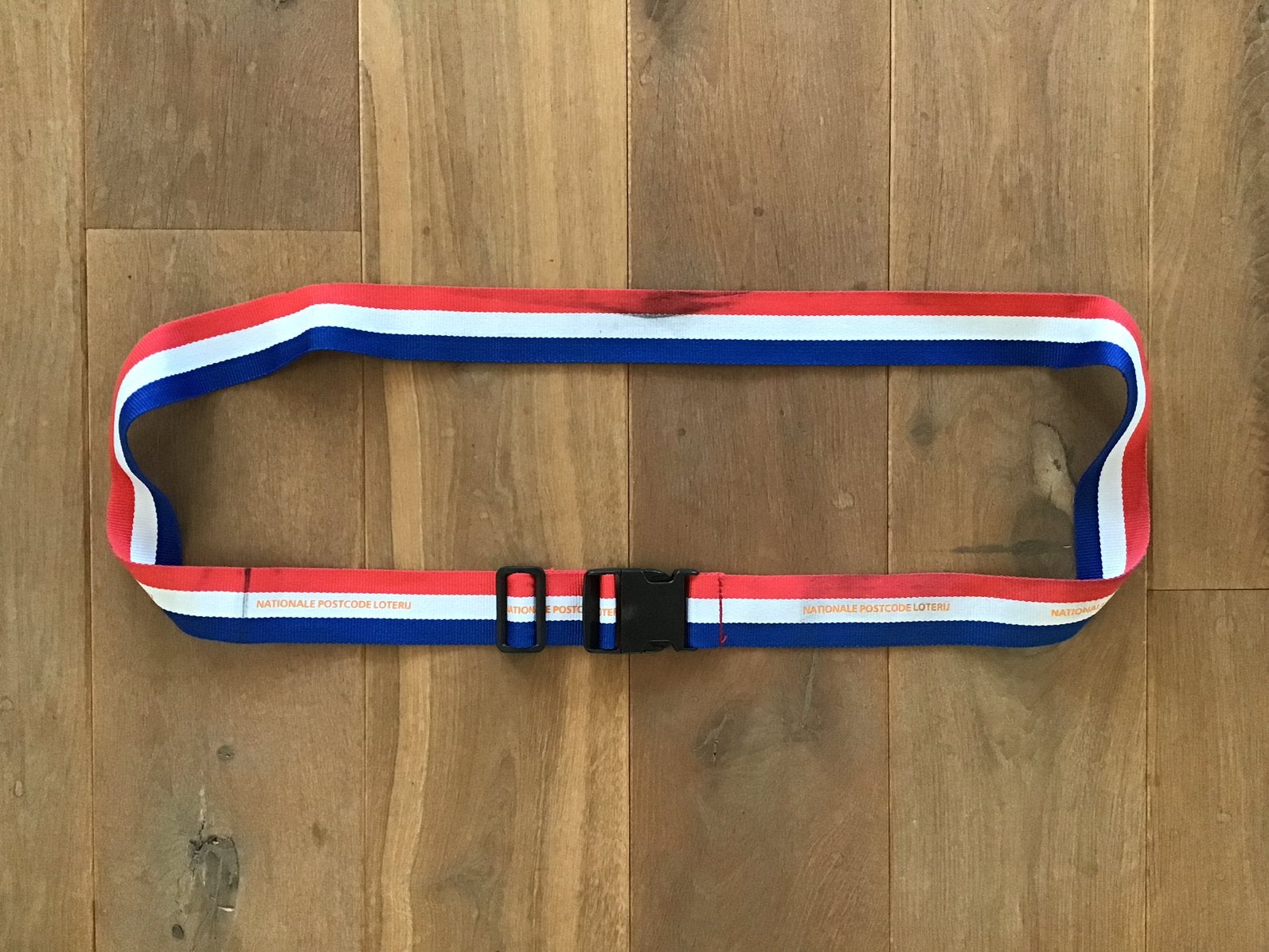 Verstelbare kofferriem. Lengte 178 cm. Breedte 5 cm. Gratis., Overige materialen, Gebruikt, Verzenden, 70 cm of meer