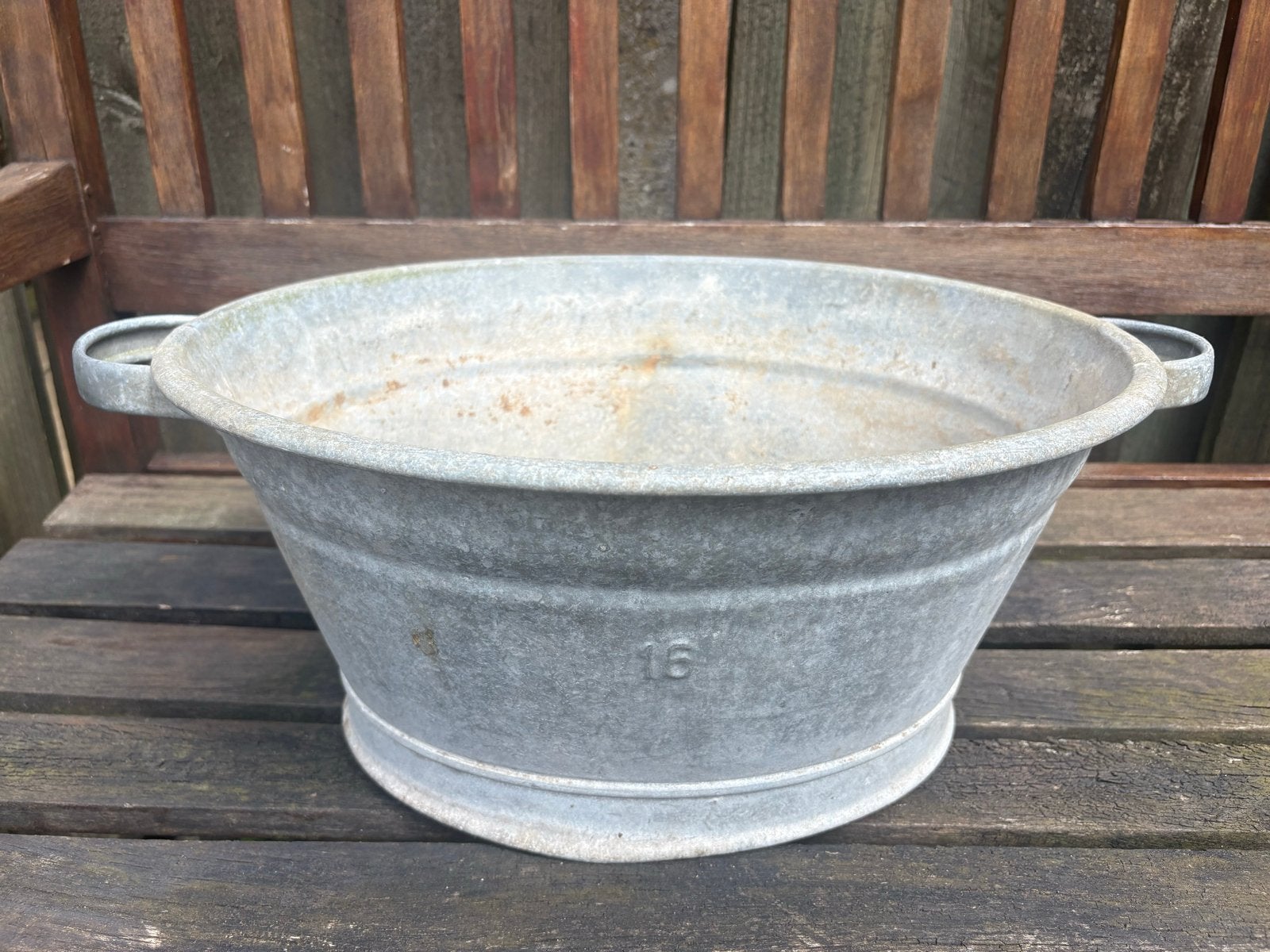 Vintage Zinken Wastobbe - Decoratieve Schaal, Ophalen of Verzenden