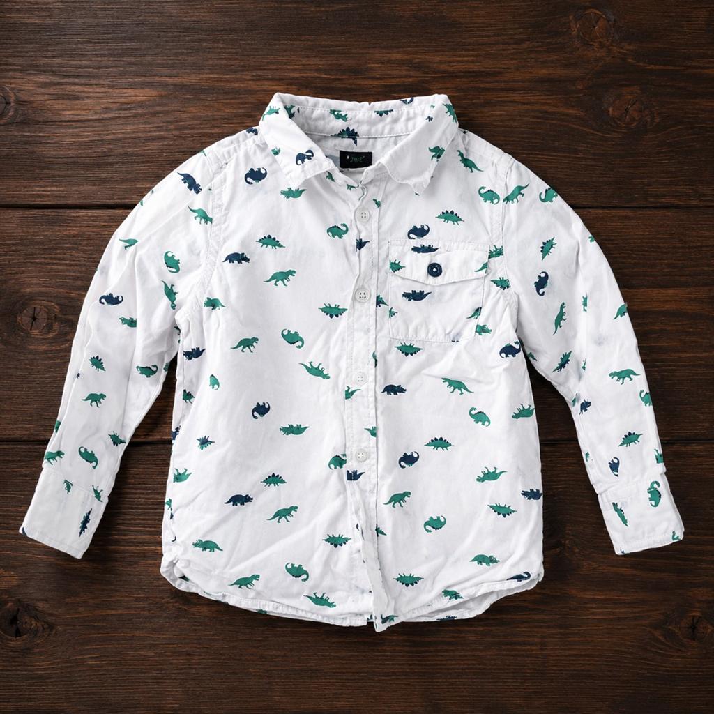 Kiki & Koko overhemd maat 110 met dinoprint, Kinderen en Baby's, Kinderkleding | Maat 110, Gebruikt, Overhemd of Blouse, Ophalen of Verzenden