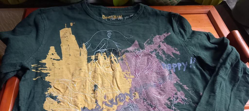 Desigual, long sleeve met borduur, maat L, Verzenden, Zo goed als nieuw