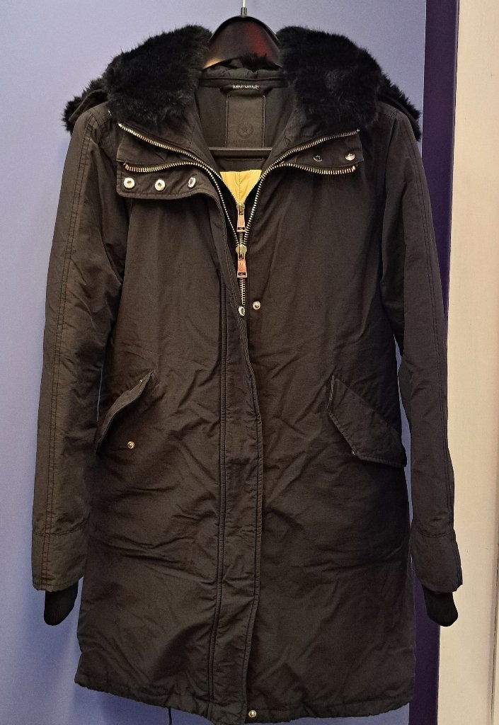 Airforce winter parka winterjas zwart faux fur kraag S 50080, Airforce, Airforce, ., Zwart