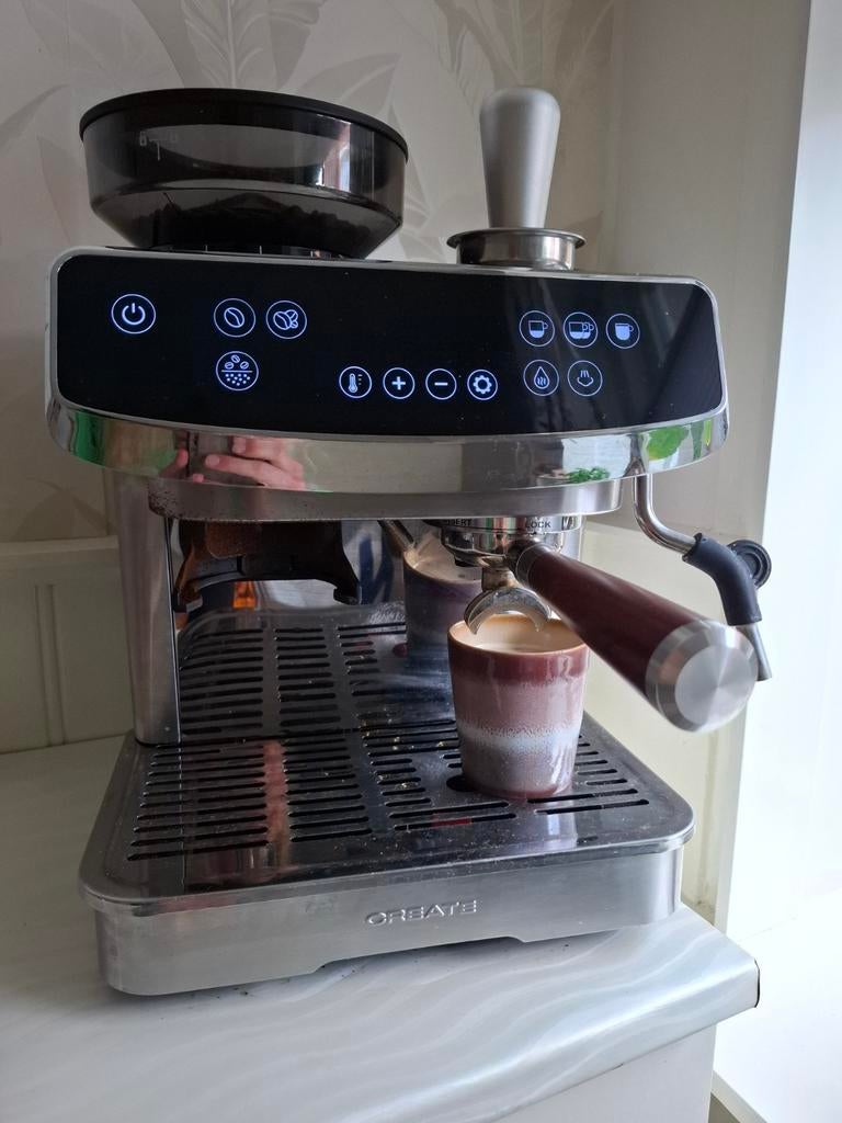 Espresso apparaat met ingebouwde bonenmaler, Witgoed en Apparatuur, Koffiezetapparaten, Stoompijpje, Gebruikt, Espresso apparaat