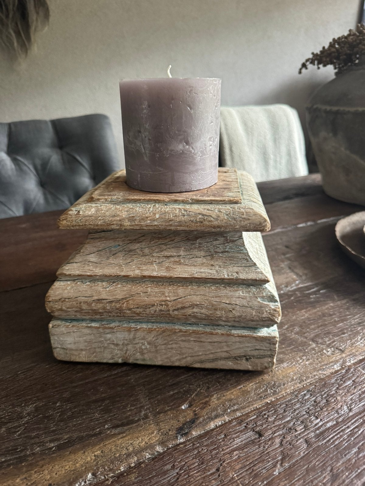 Mooie houten poer landelijk sober, Ophalen of Verzenden, Zo goed als nieuw